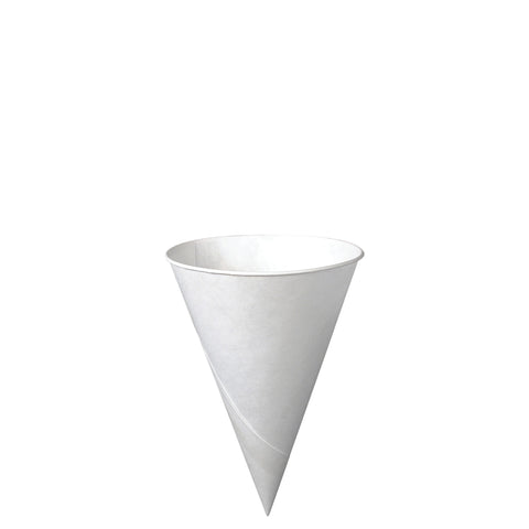 Cup Paper Cone White Treated Rolled Rim 6 Oz