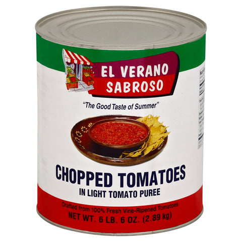El Verano Chopped Tomatoes, 102 Ounce -- 6 per case.