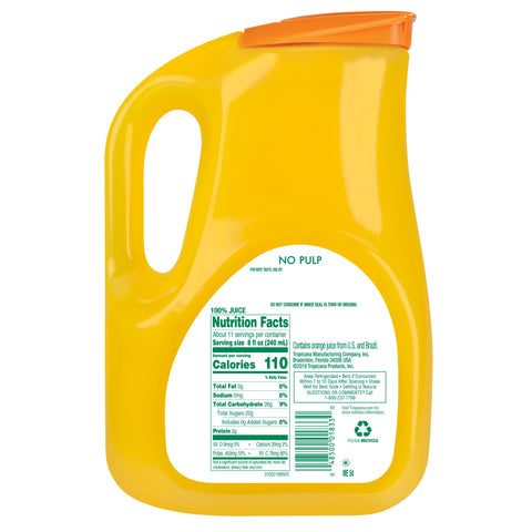 Tropicana Pure Premium JUICE ORANGE NO PULP PLASTIC BOTTLE REFRIGERATED
