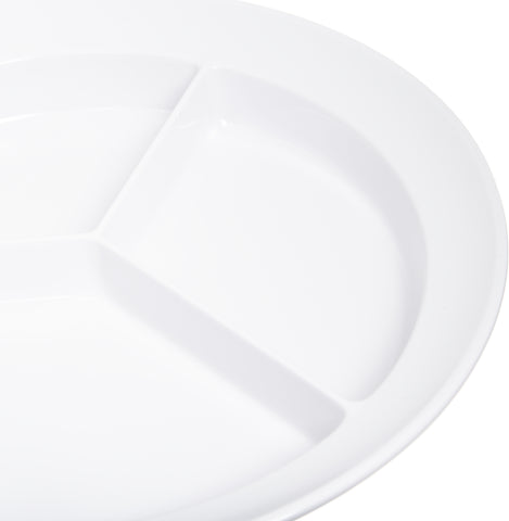 Plate Kingline™ 3-compartment Melamine White 8.75