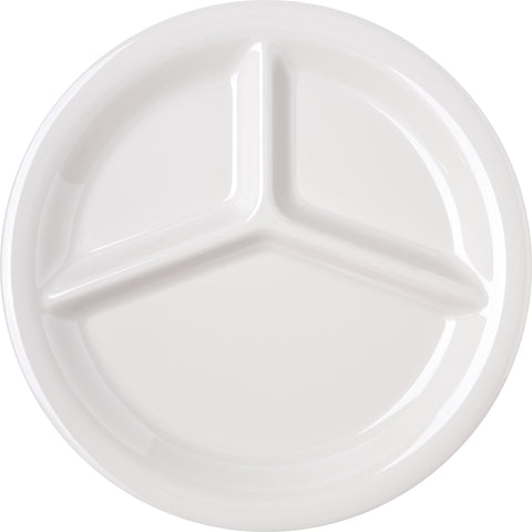 Carlisle PLATE DURUS® NARROW RIM 3-COMPARTMENT BEIGE 10-7/16