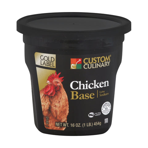 Custom Culinary® Low Sodium Chicken Base, No MSG Added 4 x 5 lb.