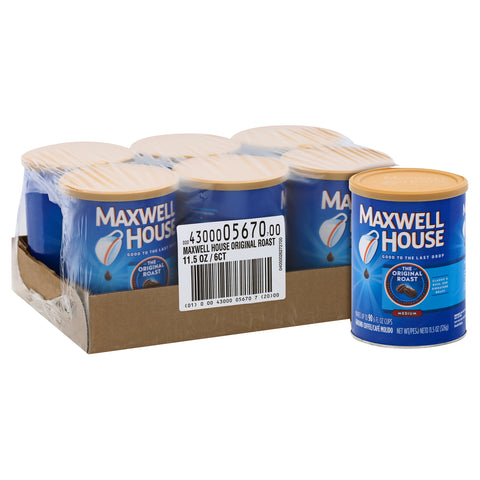 Maxwell House Original Roast Ground Coffee, 11.5 Ounce -- 6 per case.