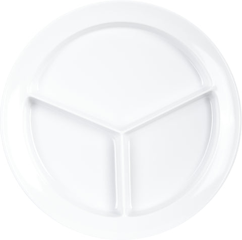 Plate Kingline™ 3-compartment Melamine White 8.75