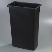 Carlisle CONTAINER WASTE TRIMLINE™ RECTANGLE TRASH CAN BLACK 23 GAL