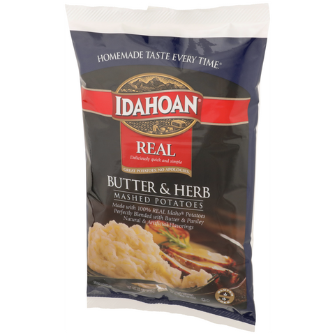 Idahoan Real Butter and Herb Mash Potatoes, 32 Ounce -- 8 per case.
