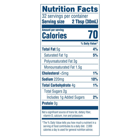 Single Hellmann's Light Ranch Salad Dressing Salad Bar Bottles, 32 Ounce