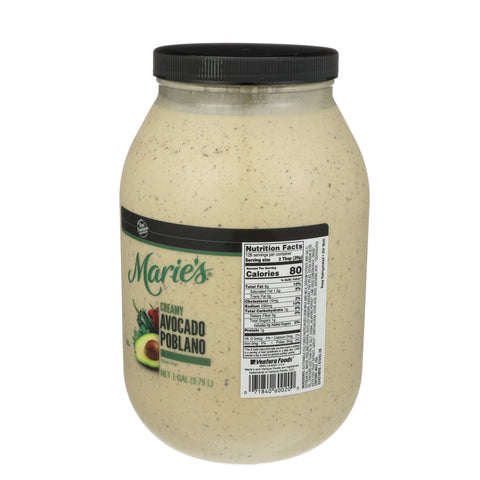 Maries Creamy Avocado Poblano Dressing, 1 Gallon -- 2 per case