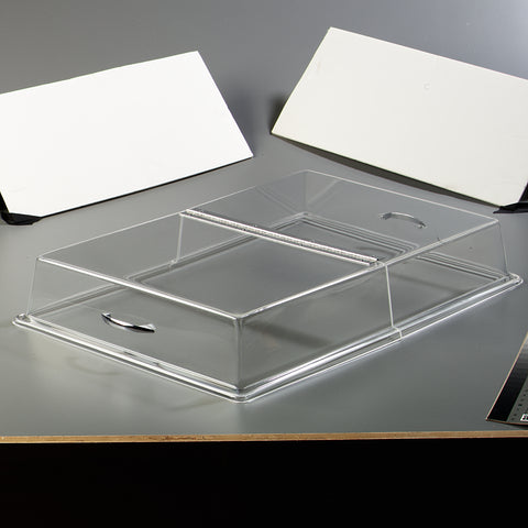 Carlisle COVER TRAY PASTRY ACRYLIC W/ SS HINGES CLEAR 18X26X4