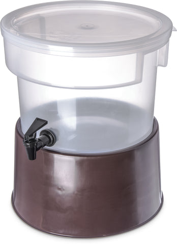 Carlisle DISPENSER ROUND W/ BASE BROWN 3 GAL