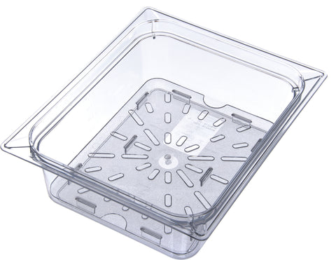 StorPlus™ DRAIN GRATE FOOD PAN PLASTIC CLEAR 1/2 SIZE