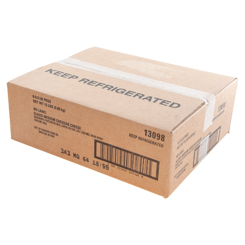 Schreiber CHEESE CHEDDAR MEDIUM TRAY PACK SLICED .75 OZ