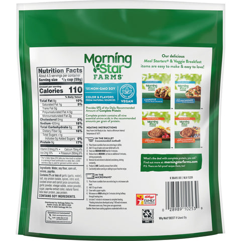 Morningstar Farms Meal Solutions Veggie Chorizo, 10 Ounce -- 6 per case.