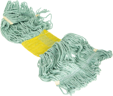 Flo-Pac® MOP HEAD SMALL LOOPED-END W/ YELLOW BAND GREEN