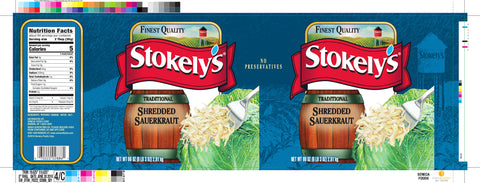Stokelys Fancy Sauerkraut - no. 10 can, 6 cans per case.