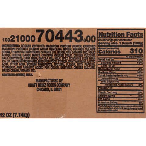 Macaroni & Cheese Frozen Pouch Pack