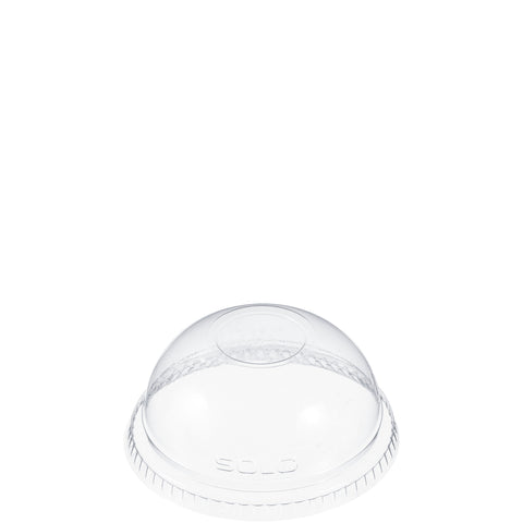 Dart Clear Polyethylene Terephthalate Dome Lid Only without Hole -- 1000 per case