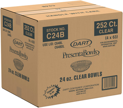 Bowl Plastic Clear 24 Oz
