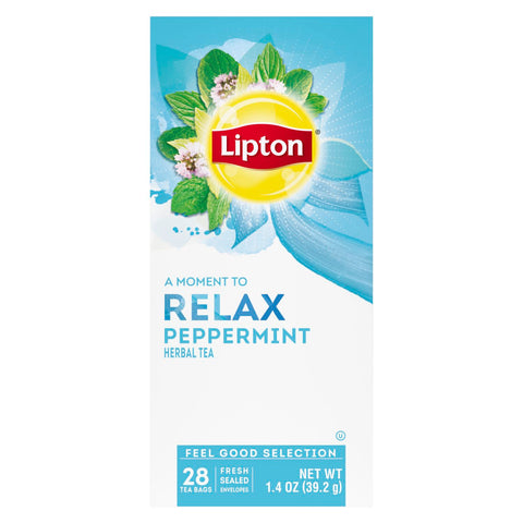 Lipton Peppermint Enveloped Hot Tea Bags, 28 count -- 6 per case