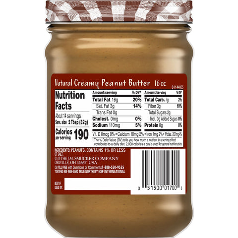 Smucker's® PEANUT BUTTER CREAMY NATURAL