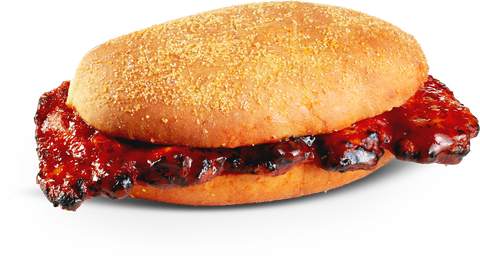 Sandwich Boneless Rib-shaped Pork Patty Sandwich W/ Bbq Sauce Iw 6.7 Oz 1065
