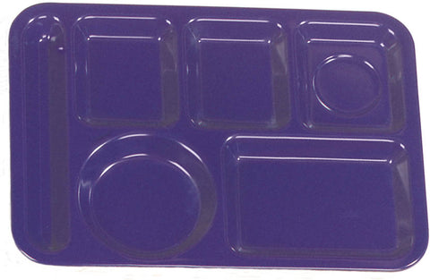 Carlisle TRAY SERVING LEFT-HAND HEAVY WEIGHT 6-COMPARTMENT MELAMINE DARK BLUE 10X14