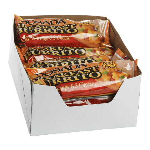 Windsor Posada Egg, Sausage and 3 Cheese Burrito, 4 Ounce -- 24 per case.