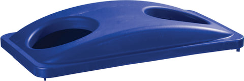 Carlisle LID TRIMLINE™ RECTANGLE RECYCLE W/ BOTTLE & CAN RECEPTACLE BLUE 15 & 23 GAL
