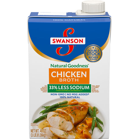 Swansons Natural Goodness Chicken Broth, 48 Ounce -- 8 per case.