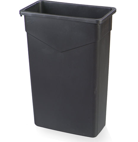 Carlisle CONTAINER WASTE TRIMLINE™ RECTANGLE TRASH CAN BLACK 23 GAL