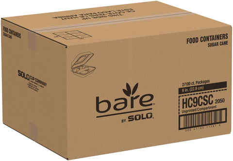 Container Bagasse (sugarcane) Hinged 3-compartment Ivory 9