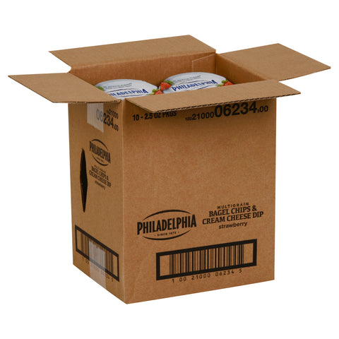 Philadelphia Strawberry Bagel Chips and Cream Cheese Dip, 2.5 Ounce -- 10 per case.