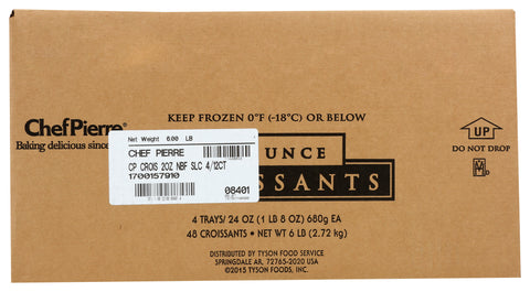 Sara Lee Frozen 2 OZ SLICED NATURAL BUTTER FLAVORED CROISSANT