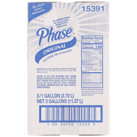 Ventura Foods Phase Trans Fat Free Liquid Butter Alternative, 1 Gallon -- 3 per case.