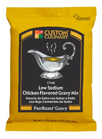Custom Culinary PanRoast Low Sodium Chicken Flavored Gravy Mix, 12 Ounce -- 8 per case.