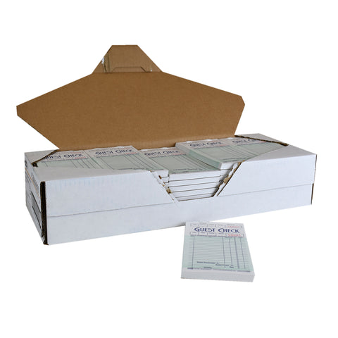 National Checking Company Guest Check Paper - 1 Part Green, 16 Line, 3.5 x 6.75 inch -- 5000 per case.