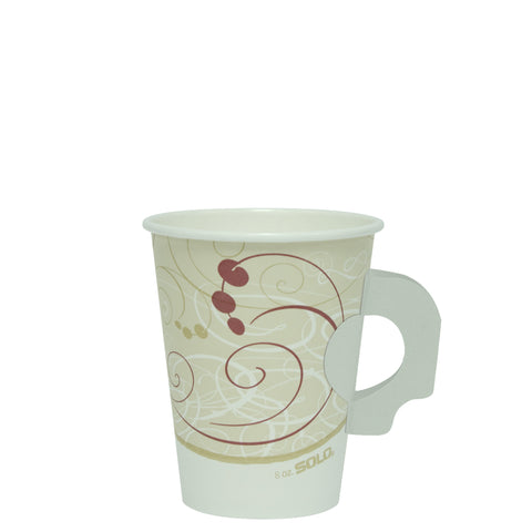 Solo Symphony® CUP PAPER HOT SINGLE POLY W/ HANDLE 8 OZ