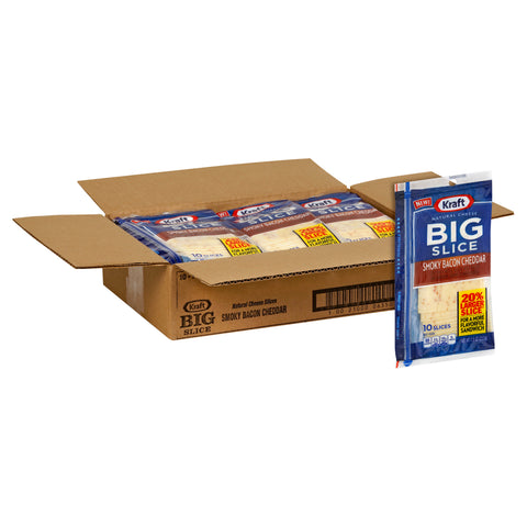 Kraft Slices Smoky Bacon Cheddar Cheese, 7.5 Ounce -- 10 per case.
