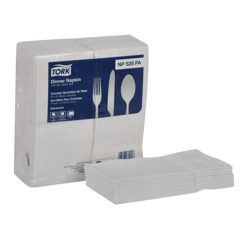 Tork® NAPKIN DINNER 15X17 WHITE 2-PLY 1/8 FOLD