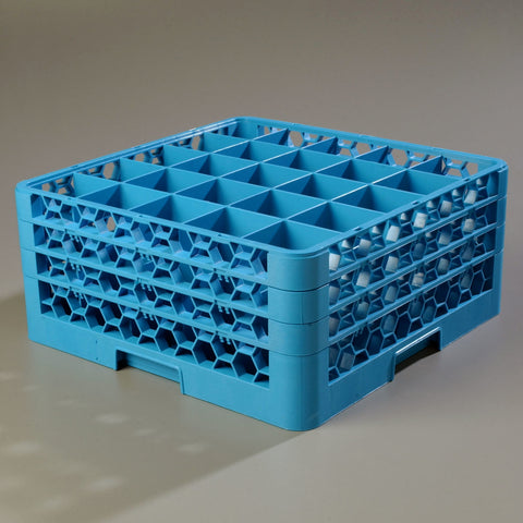 OptiClean™ RACK GLASS 25-COMPARTMENT W/ 3-EXTENDERS CALISLE BLUE 8.72
