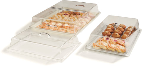 Carlisle COVER TRAY PASTRY ACRYLIC W/ SS HINGES CLEAR 18X26X4