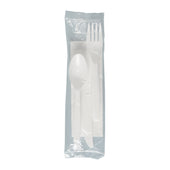 Solo® CUTLERY KIT MEDIUM WEIGHT WHITE K-F-S NAPKIN 9X13