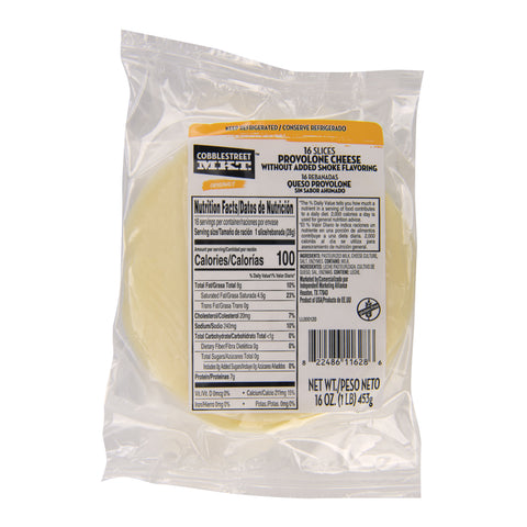 Cobblestreet Market™ CHEESE PROVOLONE NON-SMOKED SLICED 1 OZ