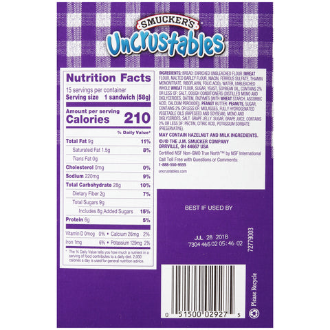 Uncrustables® SANDWICH PEANUT BUTTER AND GRAPE JELLY
