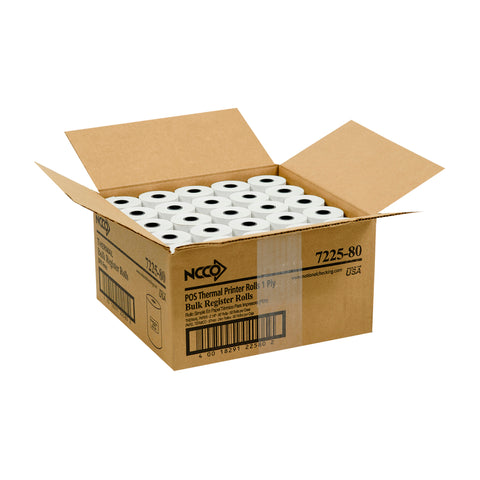 National Checking Company TillRolls White 1 Ply Register Roll, 2.25 inch -- 50 rolls per case