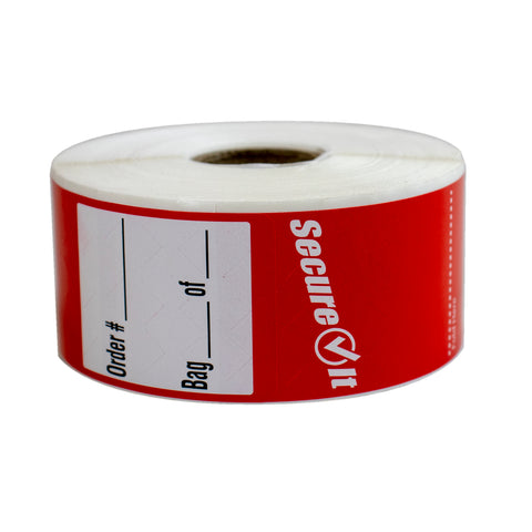 National Checking Secure It Red Permanent Label, 1.5 x 6 inch -- 20 per case