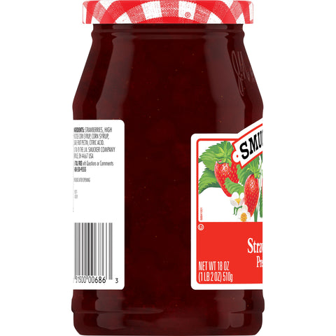 Smuckers Strawberry Preserves, 18 Ounce -- 12 per case.
