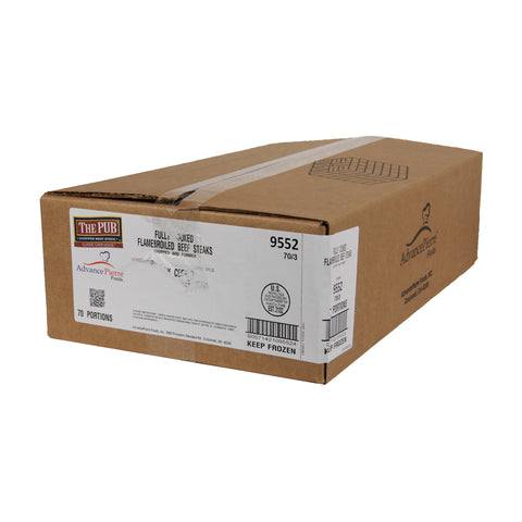 Chop House All Meat Flame Broiled Beef Steak, 3 Ounce -- 70 per case.