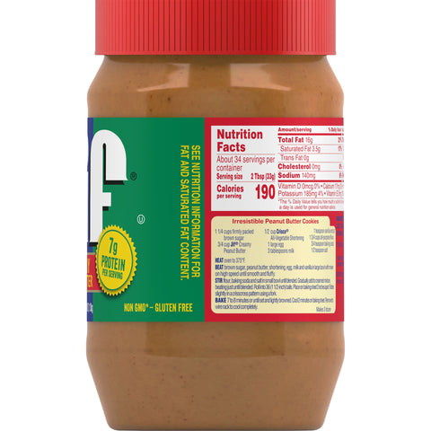 Jif Creamy Peanut Butter, 40 Ounce -- 8 per case.
