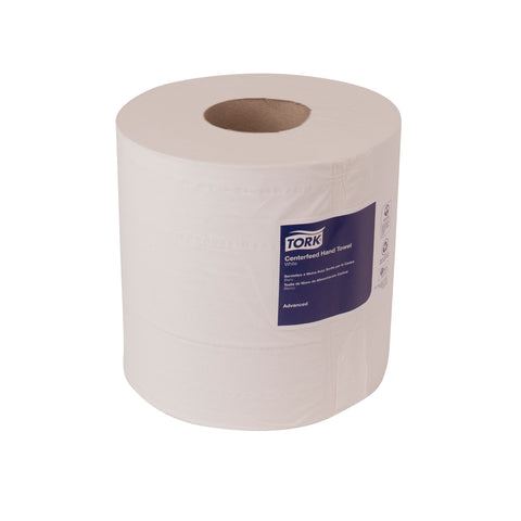 Essity Tork Advanced Soft Centrefeed White 2 Ply Paper Hand Towel Roll - 600 sheets per roll -- 6 rolls per case